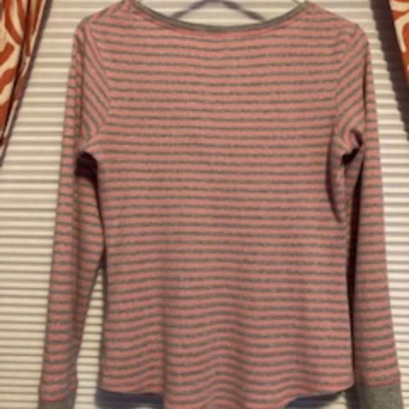 Victoria Secret Scoop Neck, Henley striped waffle top - Picture 7 of 7